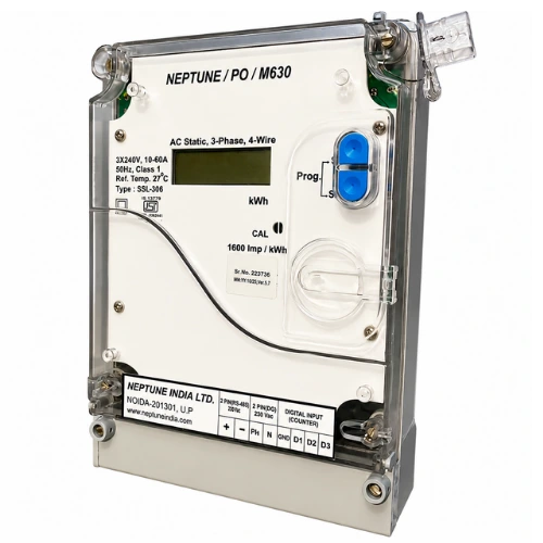 Neptune M630 – 3 Phase Prepaid Meter LCD Prepaid Meter Dual Source (4 Wire, 240V, 50Hz, Class-1.0, ISI Mark) -10-60